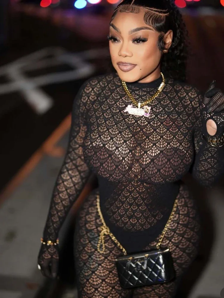 One Piece Lace See Through Mesh Stretch Rompers Sexy  Backless Bodycon Jumpsuit Night Out Club Party Wear
