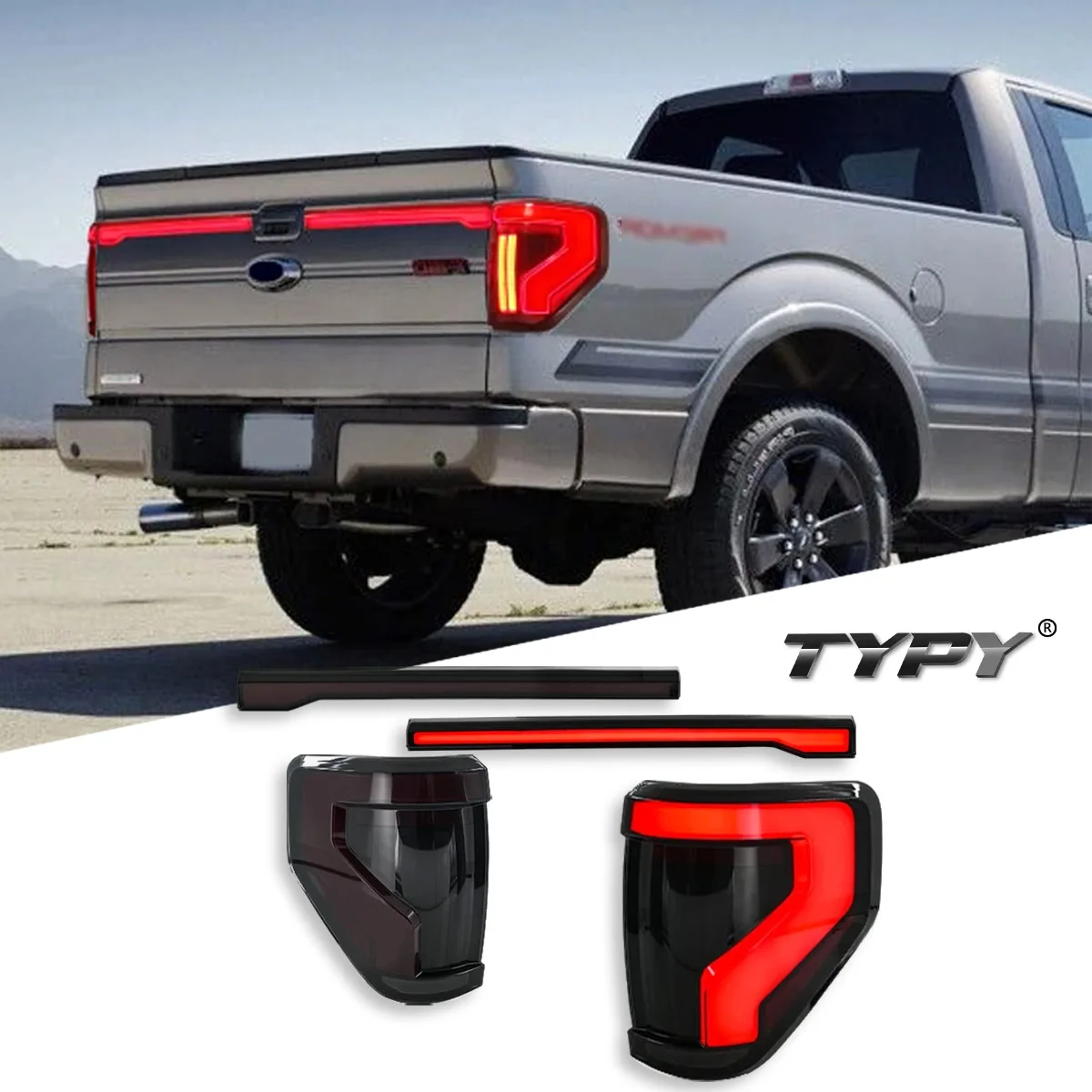 

TYPY Car For Ford F150 Taillight 2009-2014 Upgrade Modified to New DRL Dynamic Turn Signal LED Taillight Auto Accessories