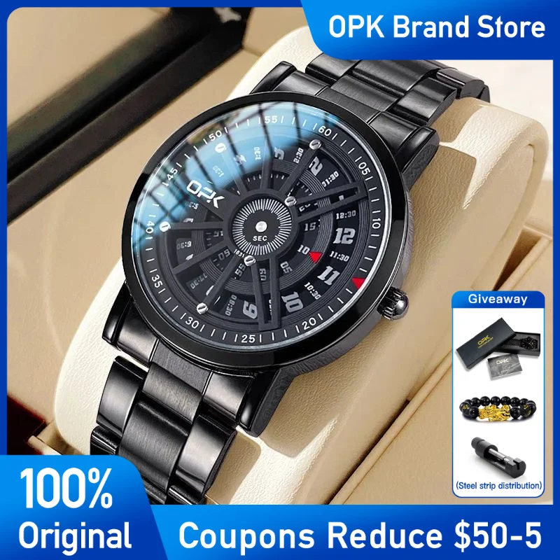 

OPK Mens Watch Fashion classic Stainless Stee Men's Quartz Wristwatch Waterproof multifunctional Watch Brand Reloj Hombre