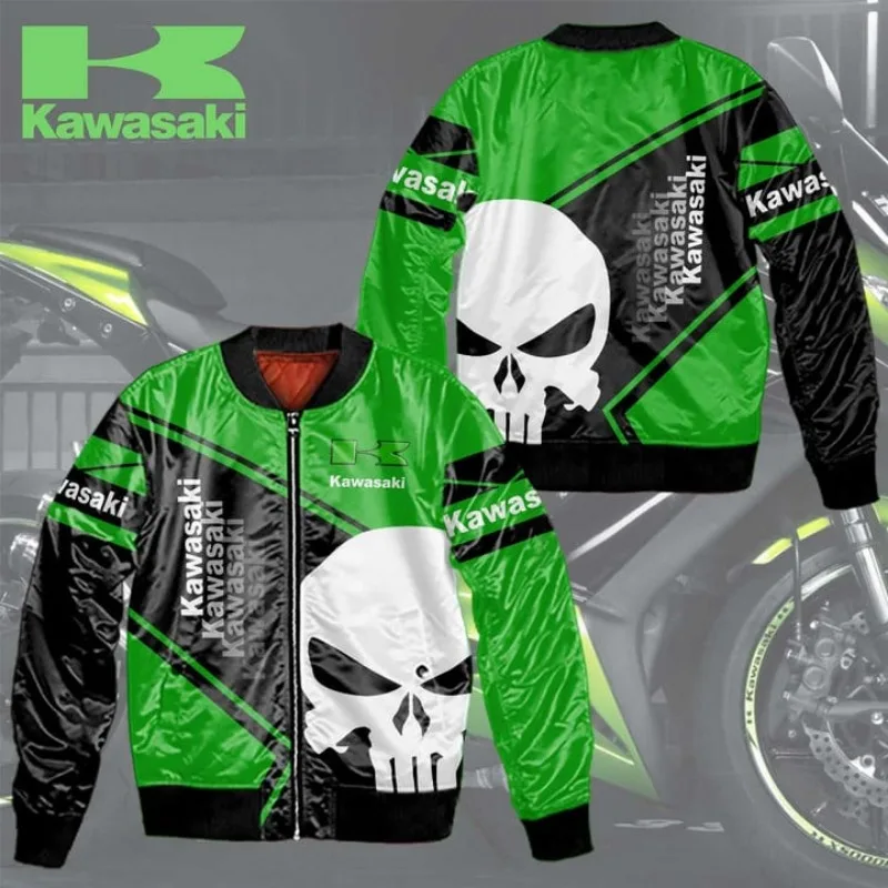 

Kawasaki Motorcycle Team Jacket Four Season Cycling Suit 2025 Model High Quality Fashion Casual Cool Racing Apparel