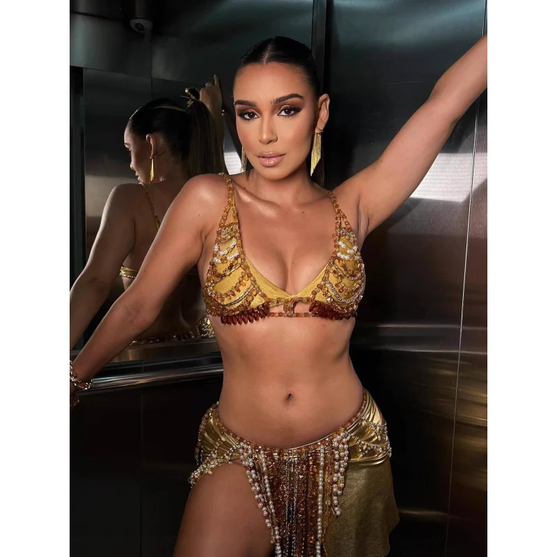 Body jewelry Women Chest Chain Waist Chain Sexy Bikini Totally Hand-Made Mini Skirt Chain Nightclub Birthday Party Dance Beach