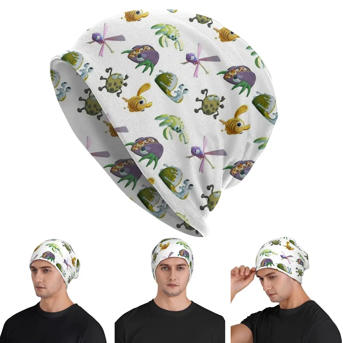 

Bugsnax Sticker Pack Skullies Beanies Hats Warm Autumn Winter Outdoor Cap Knitted Bonnet Caps for Men Women Adult