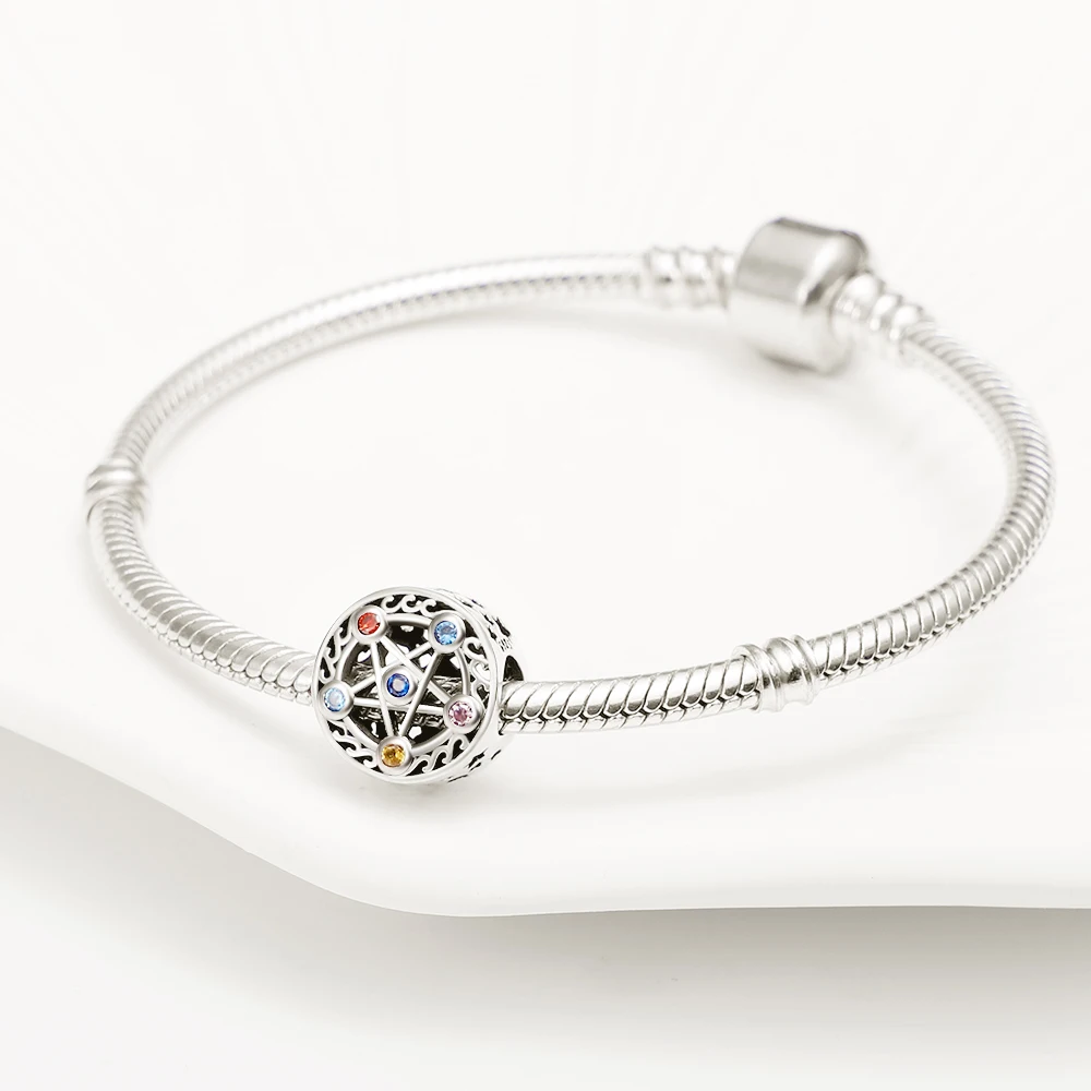 

Подвески с шестью звездами, оригинальные бусины из стерлингового серебра 925 пробы, подходят оригинальные подвески 925, браслет, бусины, ювелирные изделия, подарки для женщин