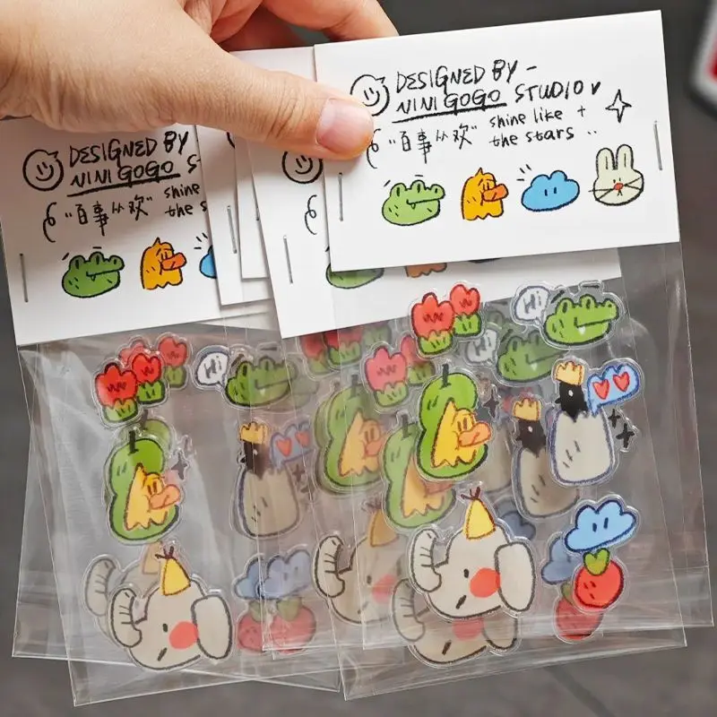 Puffy Jelly Stickers Cute Frog Bunny Yellow Duck Korean Ins Aesthetic High End for Phone Case CCD Decal Self Adhesive