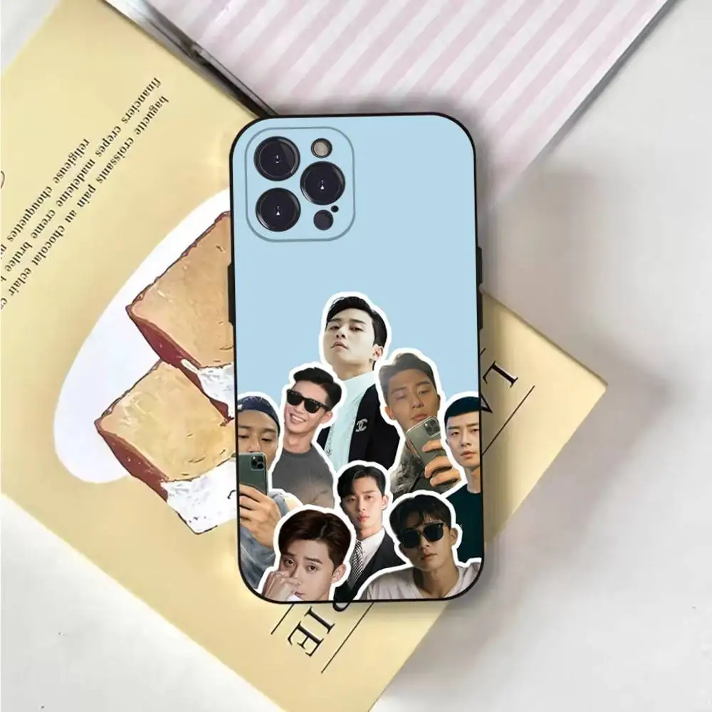 حافظة هاتف P-Park Seo Jun Kpop لهاتف iPhone 17,16,15,14,13,12,Pro,Max,Plus,E,SE4,Air,غطاء ناعم أسود صغير