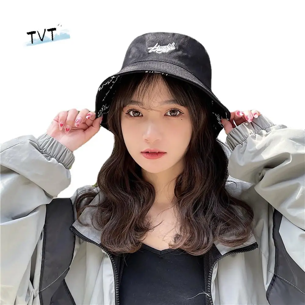 

Fashion Outdoor Travel Letters Cotton Fishing Bucket cap Fisherman Hat Sun Hat Panama Hat