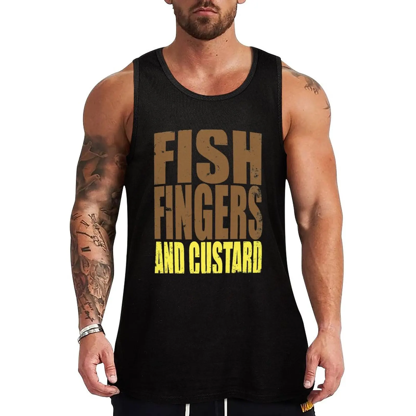 

Fish Fingers and Custard Tank Top Plain Color Sleeveless Shirt Casual Basic Tank Top