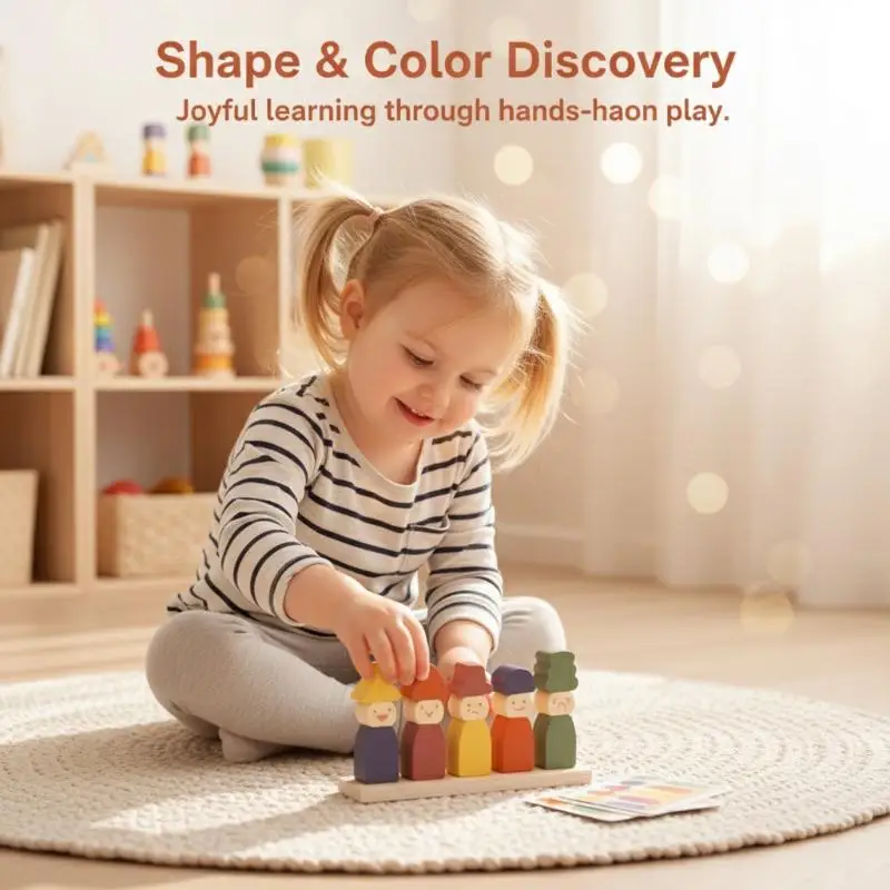 

Fine Motor Skills Montessori Toys Wooden Color Sorting Game for Early Learning Development Toddlers 2 3 4 Home Preschool Play