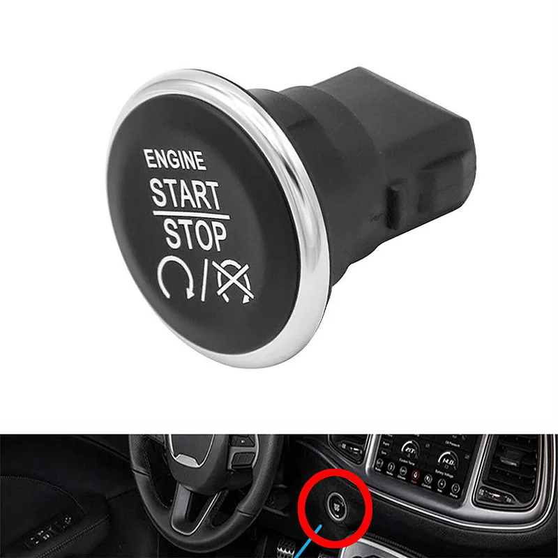 Car Engine Start Stop Ignition Switch Push Button Black #1FU931X9AC Fit For Dodge Durango Jeep Grand Cherokee 2011 2012 2013