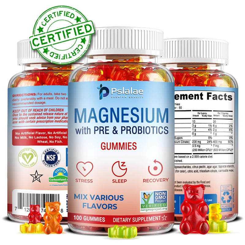 

Magnesium Citrate Gummies - Promate Relaxation, Bone Health, Sleep, Heart Health, Nerves, Muscles, and Metabolism