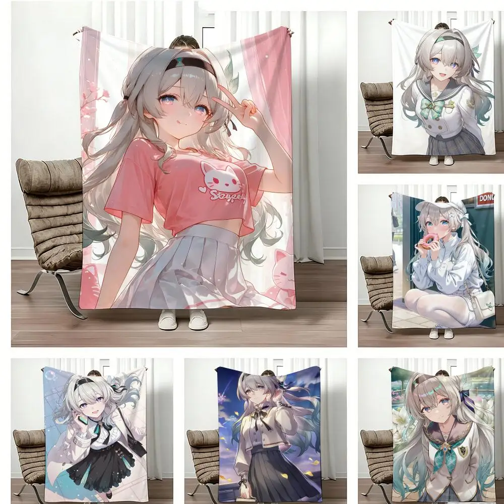 Hit Anime F-Firefly G-Girls Throw Lightweight 240g Flannel Blanket Soft Skin-friendly for Summer Cooling