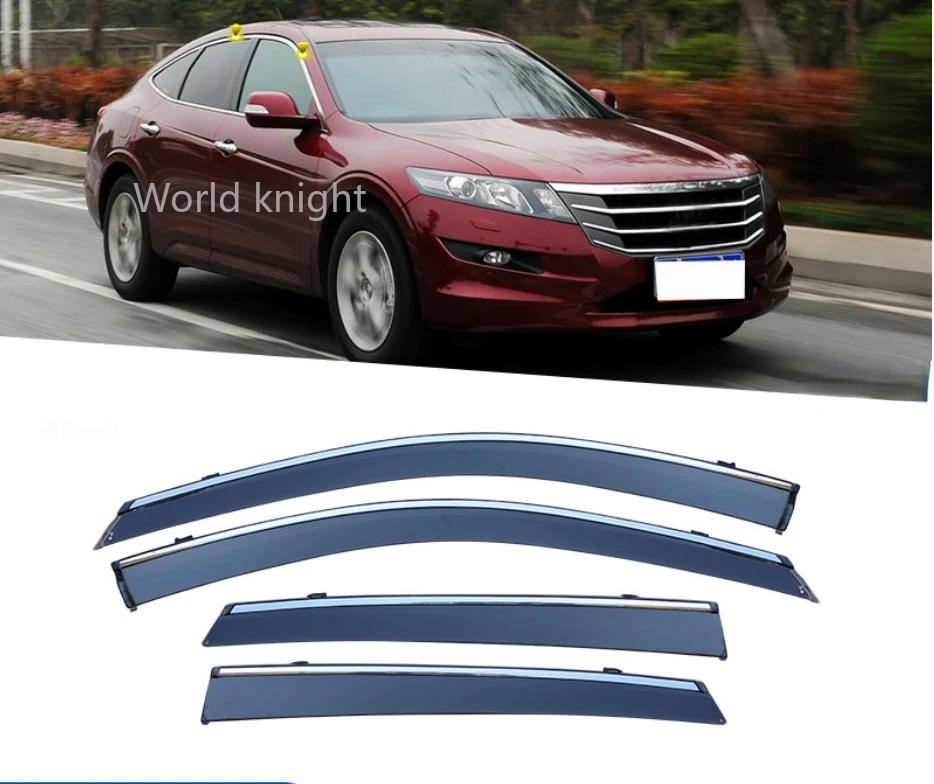 

Plastic Exterior Visor Vent Shades Window Sun Rain Guard Deflector 4pcs For Honda Crosstour TF1/2 2010-2015