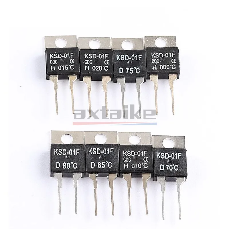 2 uds KSD-01F JUC-31F 40 ~ 135 grados Celsius normalmente abierto cierre interruptor de temperatura termostato Protector térmico 65 100 105 110 ° C