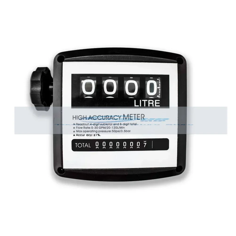 Flowmeter FM-120 4 Digital Gasoline Fuel Petrol Oil Flow Meter 20-120L/Min Four Digital for  Fuel Oil Flow Meter Counter