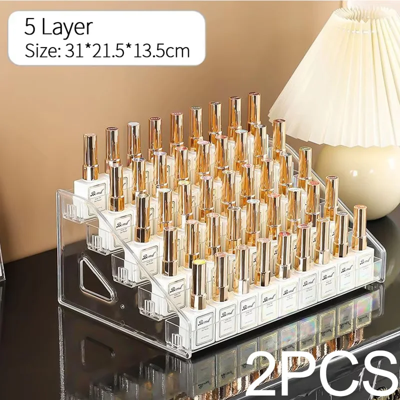 3/4/5/6/7 Lagen Acryl Nagellak Display Rack Transparante Cosmetische Organizer meerlaagse Eenvoudige Montage Rack Standhouder