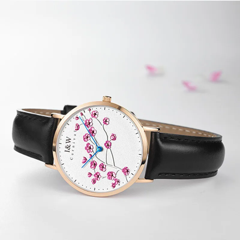 CARNIVAL Fashion Quartz Wrist Watches Brand Luxury Rose Gold Silver Girls Dress Wristwatch Waterproof for Women 2025 Reloj Mujer