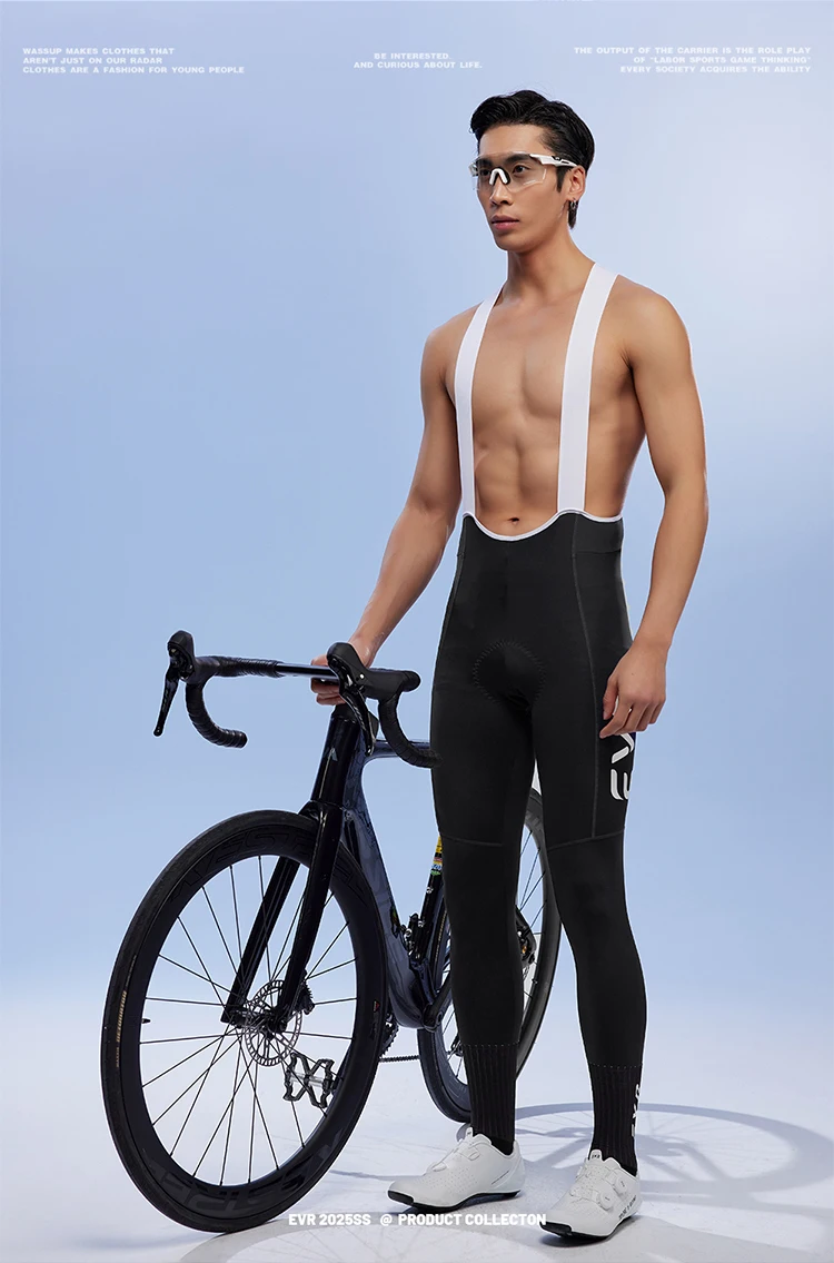 EVR Spring Herren-Radhose mit Doppelpolsterung, atmungsaktiv, schweißabsorbierend, für Rennrad und MTB, Fahrradhose – Detail 2