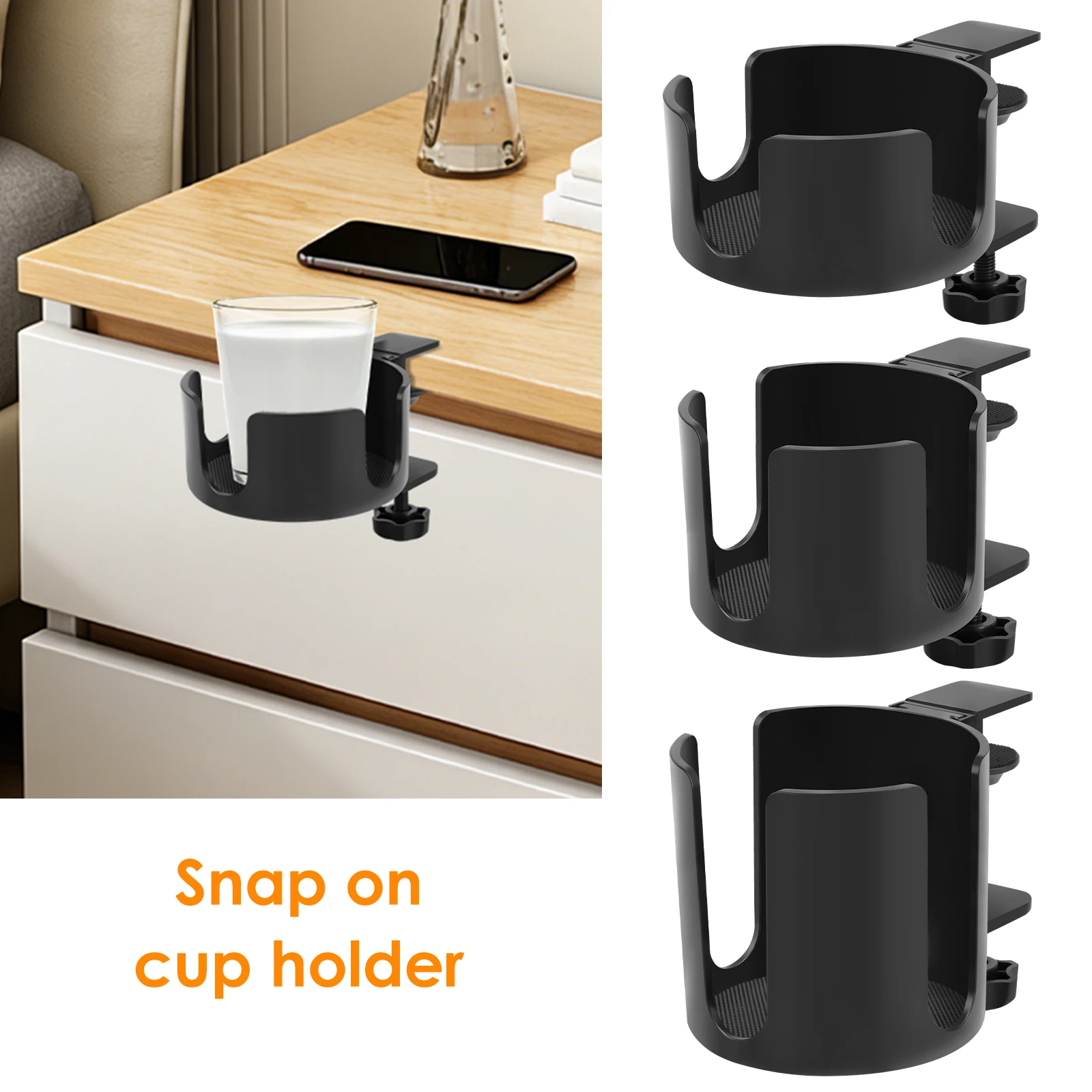 Desk Cup Holder Universal Adjustable Table Drink Holder 5/7/10cm Clip-On Desk Bottle Stand Anti-Spill Table Mug Clamp for Office