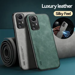 For Redmi Note 12S Case Car Magnetic Holder Silicone Frame Phone Case For Xiaomi Redmi Note 12S Note12S Soft Leather Back Cover