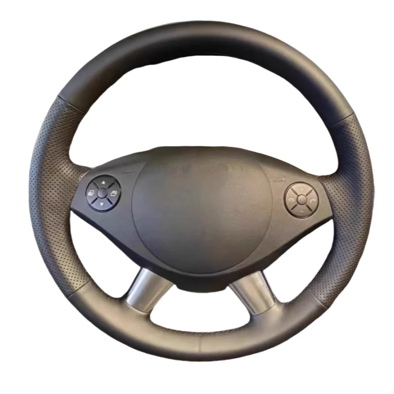 

Black Faux Leather Car Steering Wheel Cover For Mercedes Benz W639 Viano Vito Valente 2010-2015