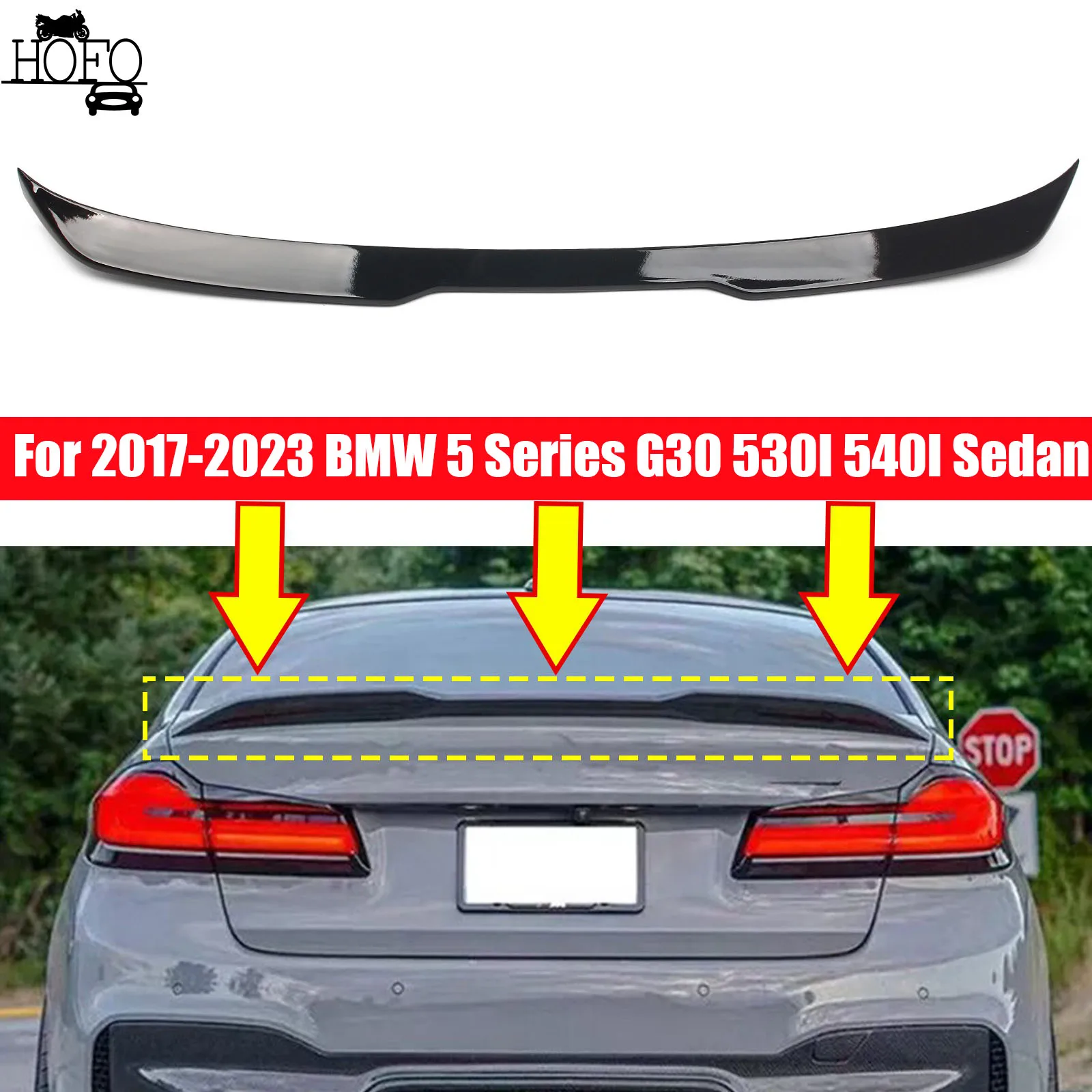 

Car Rear Trunk Spoiler Boot Wing Ducktail Lip Wing Exterior Tuning Accessories Kits For 2017-2023 BMW 5 Series G30 530I 540I