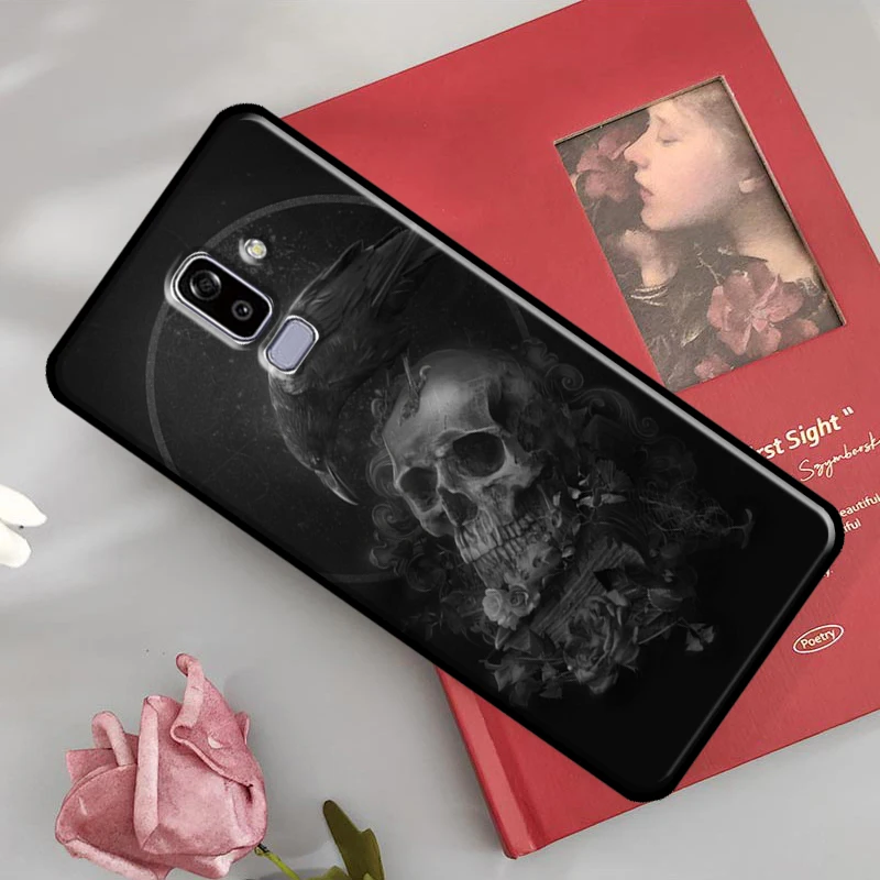 Raven Dark Crow Skull For Samsung Galaxy J1 J3 J5 J7 2016 A3 A5 2017 J6 J4 Plus J8 A6 A7 A8 A9 2018 Phone Case