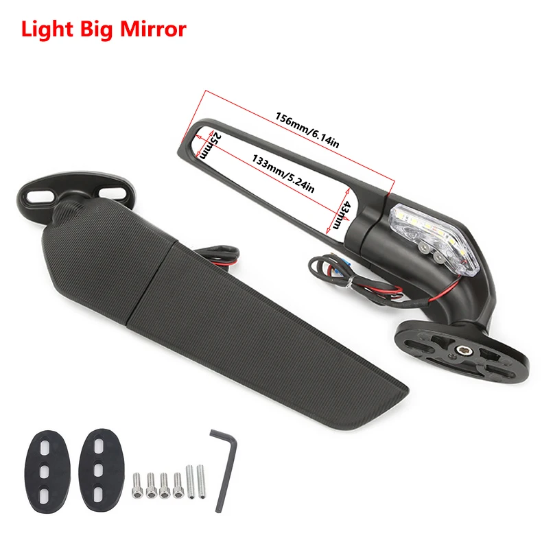 Voor Suzuki GSXR 600 750 1000 GSX1300R GSX650F GSX-R Motorfiets Spiegel Gemodificeerde Wind Wing Verstelbare Roterende Achteruitkijkspiegel