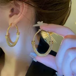 Vintage Exaggerated Hollow out Geometric Heavy Metal Earrings For Women Jewelry Gifts Circle Earrings Party Fashion Accessories