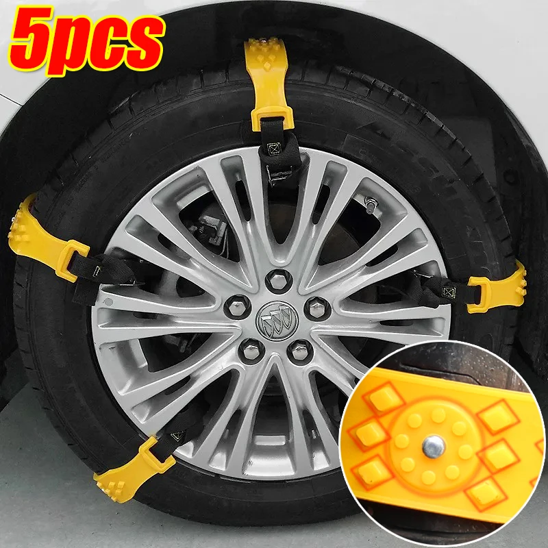 Universal Car Tyre Chains TPU Steel Studs Anti-skid Crawler Snow Yellow Thickened Anti-Skid Chain Auto Emergency Accessories