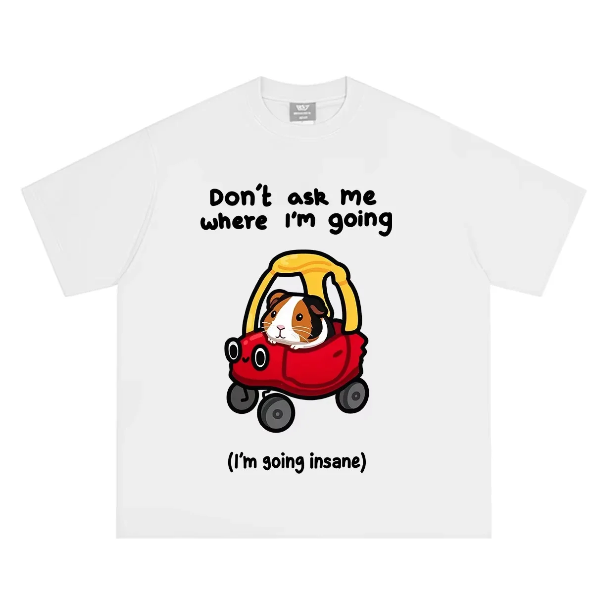 Don't Ask Me Where I'm Going Funny Guinea Pig Meme T-shirt Women Hip-hop Fashion T-shirt Summer Loose CasuaT-shirts