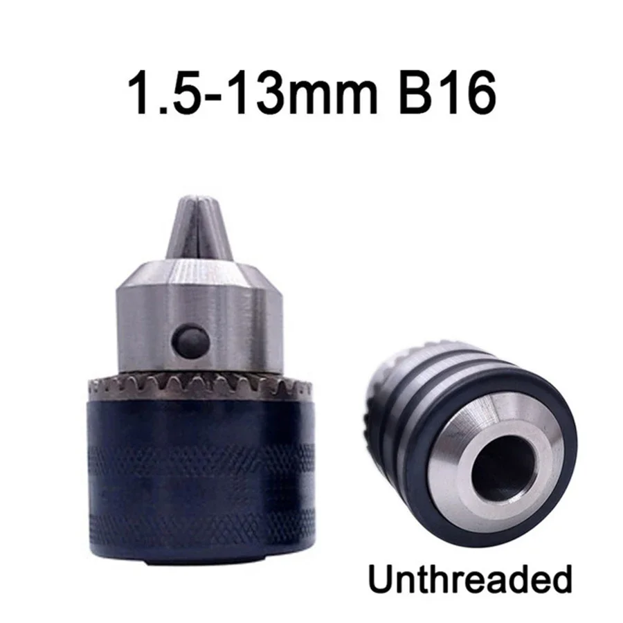 1pcs Thread Drill Chuck 1.5-13mm B16 3/8 Conversion Drill Chuck 1/2 M12x1.25 Wrench Into Electric Drill Keyless 3 Jaw Chuck