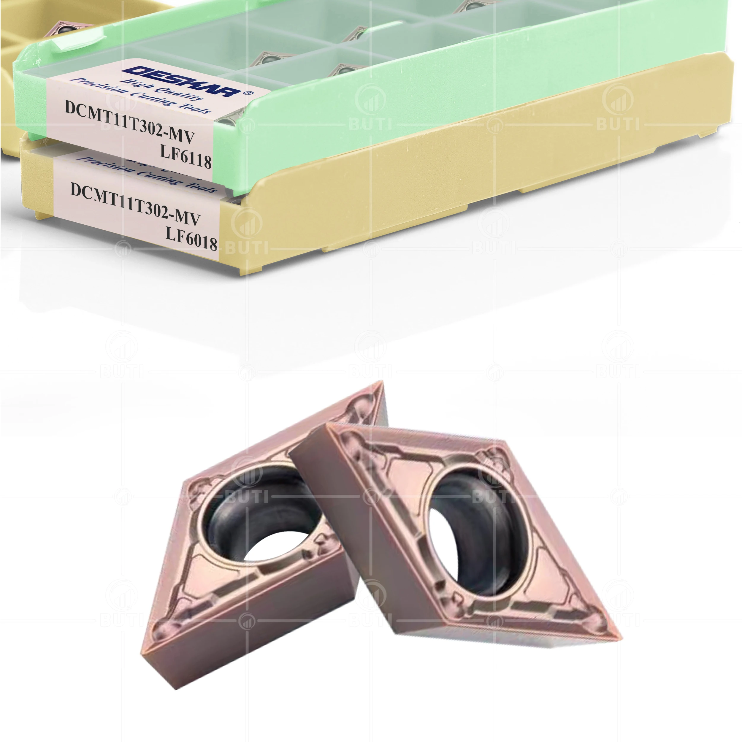 Imagem -03 - Deskar-cnc Inner Hole Turning Blades Cutter Tools para Processamento de Aço Inoxidável Dcmt11t302-mv Lf6018 Lf6118 100 Original