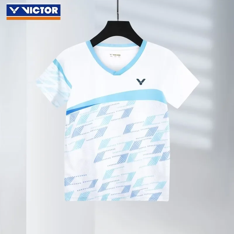 Victor Badminton Wear Men's and women's quick drying short sleeve Breathable sweat absorption Running gym sports T-shirt top men