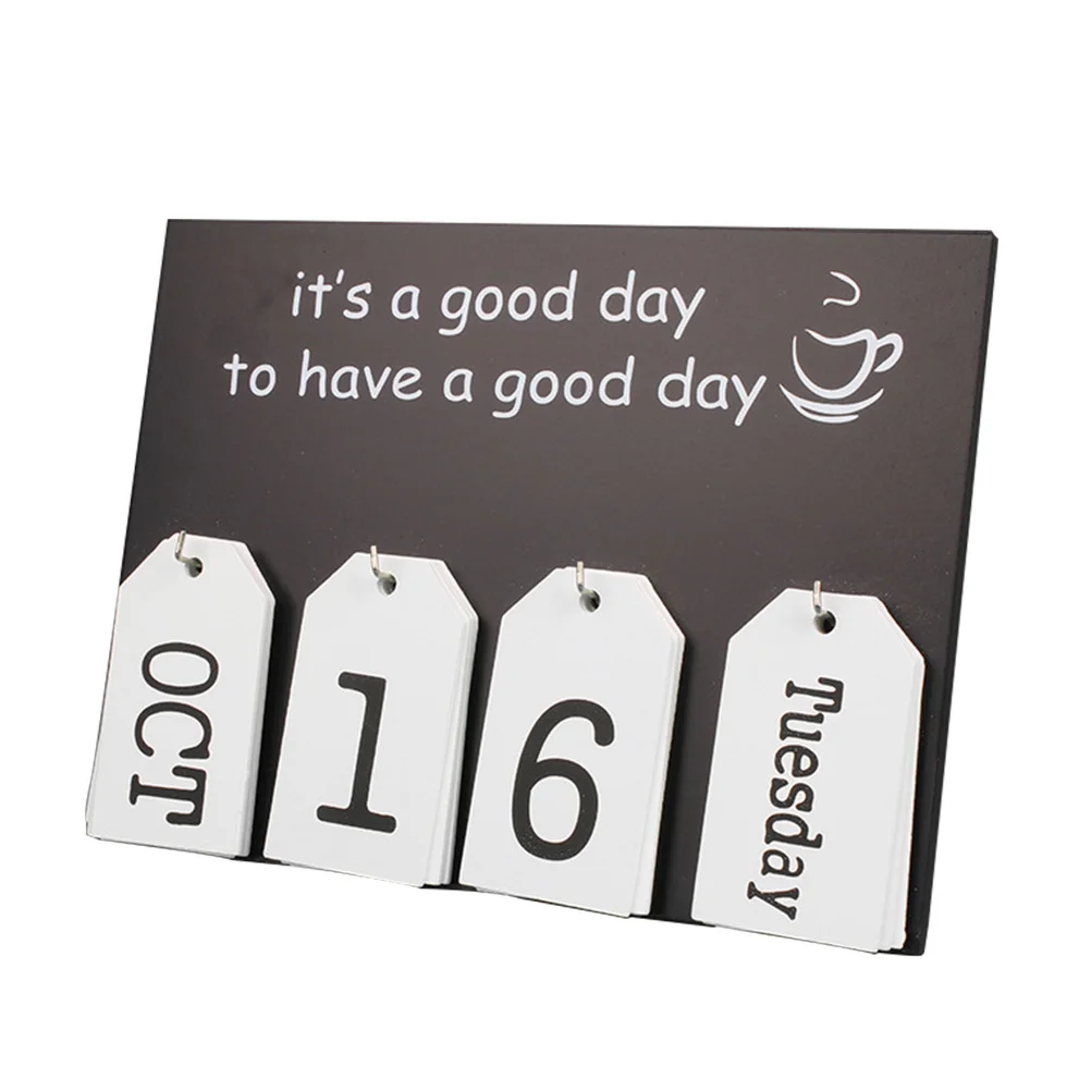

Wooden Perpetual Calendar Desk Decor Material Long Lasting Use Household Adornment Office Home School Shop Desktop