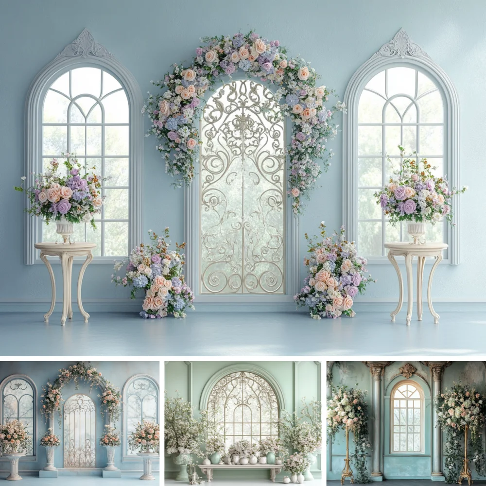 

Boho Floral Room Photography Background Arch Wall Flower Window Wedding Maternity Art Portrait Decor Backdrop Photo Studio Props