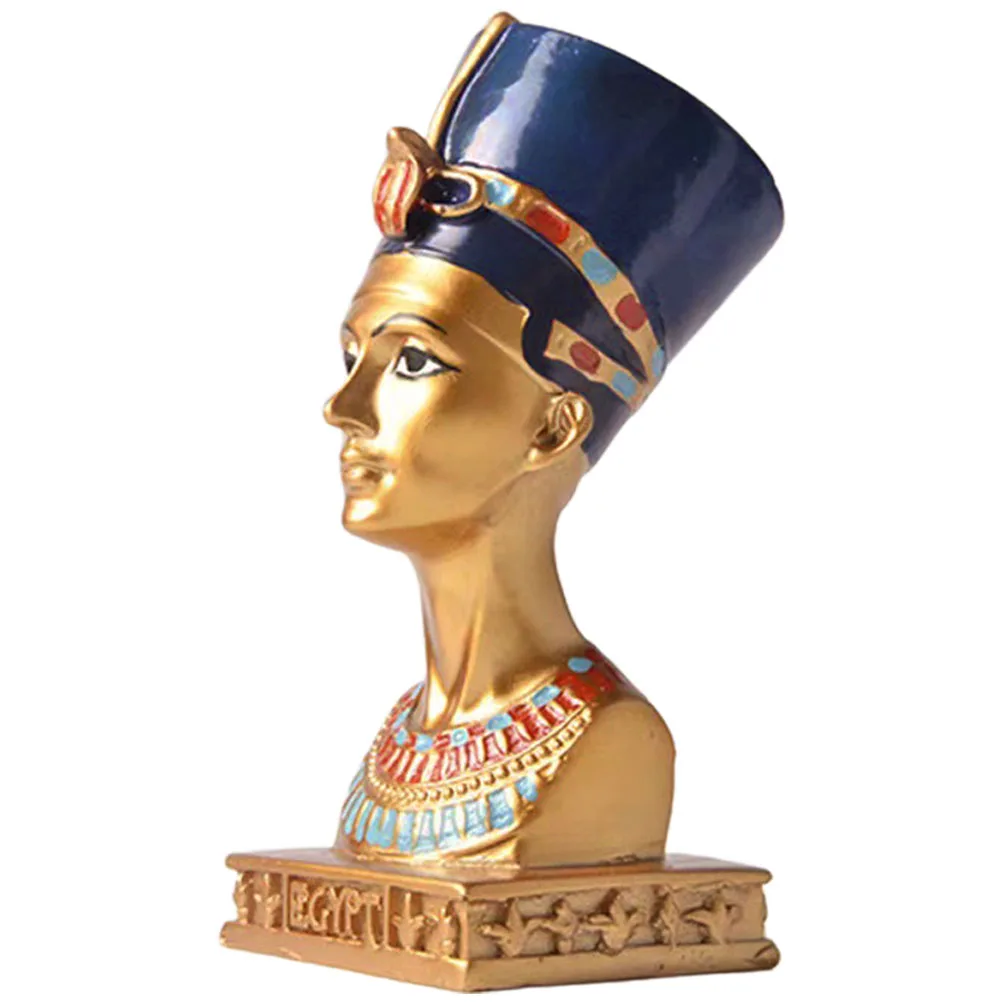 

Exquisite Resin Egyptian Bust Statue Vintage Home Decor Sculpture for Desktop Tabletop Display in Living Space Office