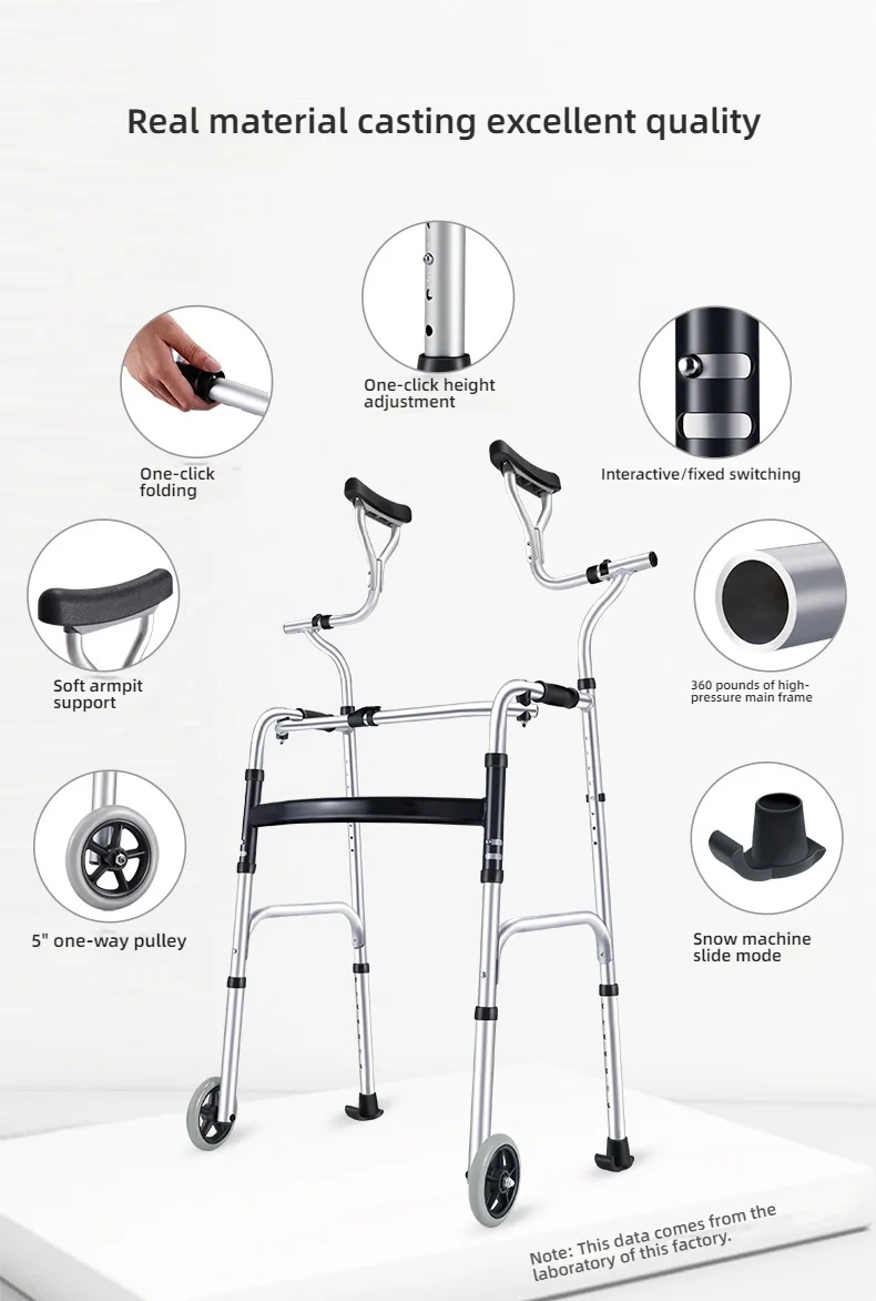 Alüminyum hasta scooterı, rehabilitasyon için uygun, tekerlekli katlanabilir mobilya aksesuarları