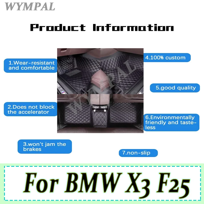 

Luxury Car floor mats for BMW X3 F25 2011 2012 2013 2014 2015 2016 Custom auto foot Pads automobile carpet cover