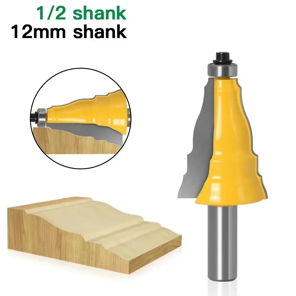 

1 шт. 1/2 "12 мм фреза с хвостовиком, резьба по дереву, гонг-резак, подлокотник, дверь, окно, корпус, фреза, линейная фреза для дерева