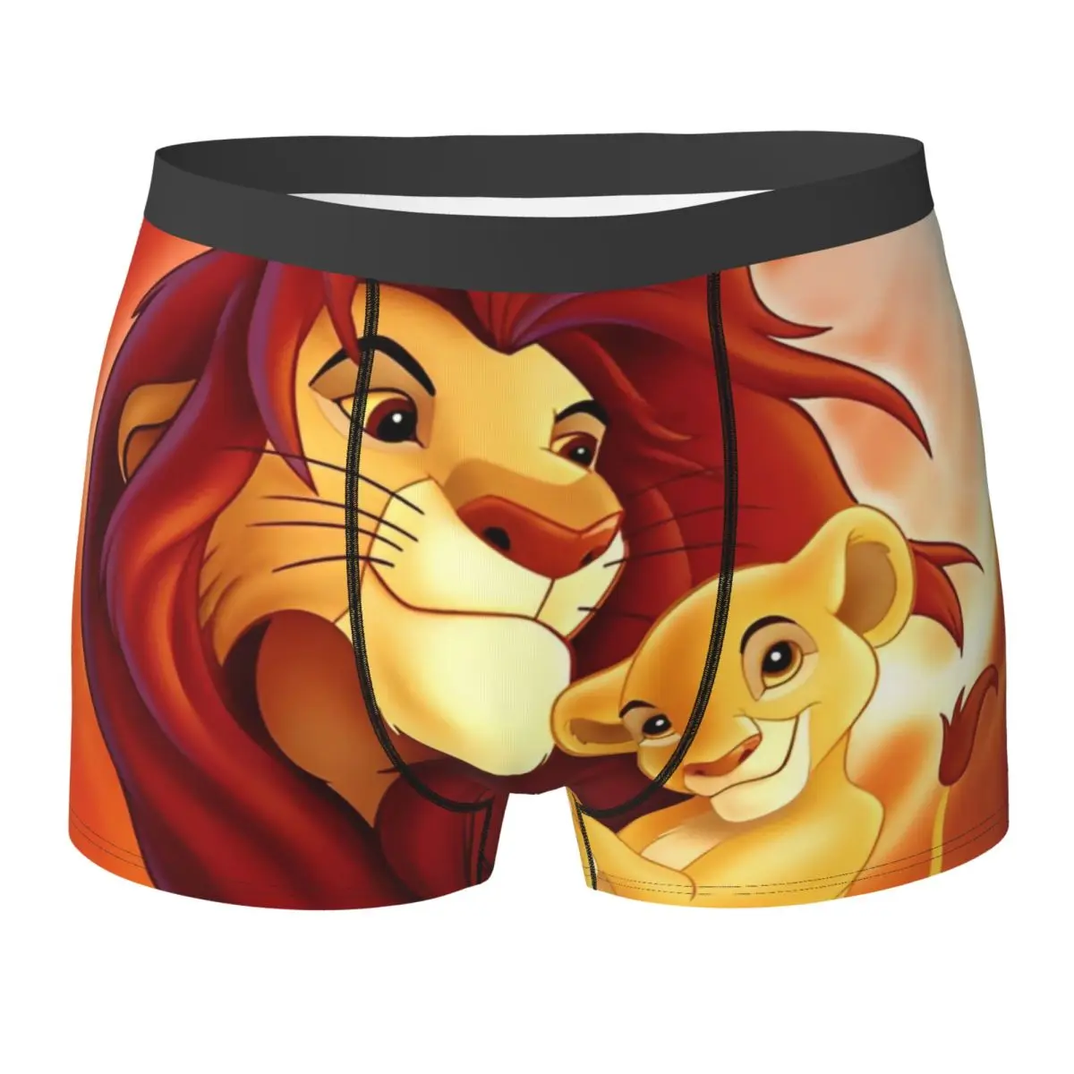 

Lion King Simba Cartoon Underwear Males Panties Customs Breathable Boxershorts High Quality Boxer Brief Plus Size
