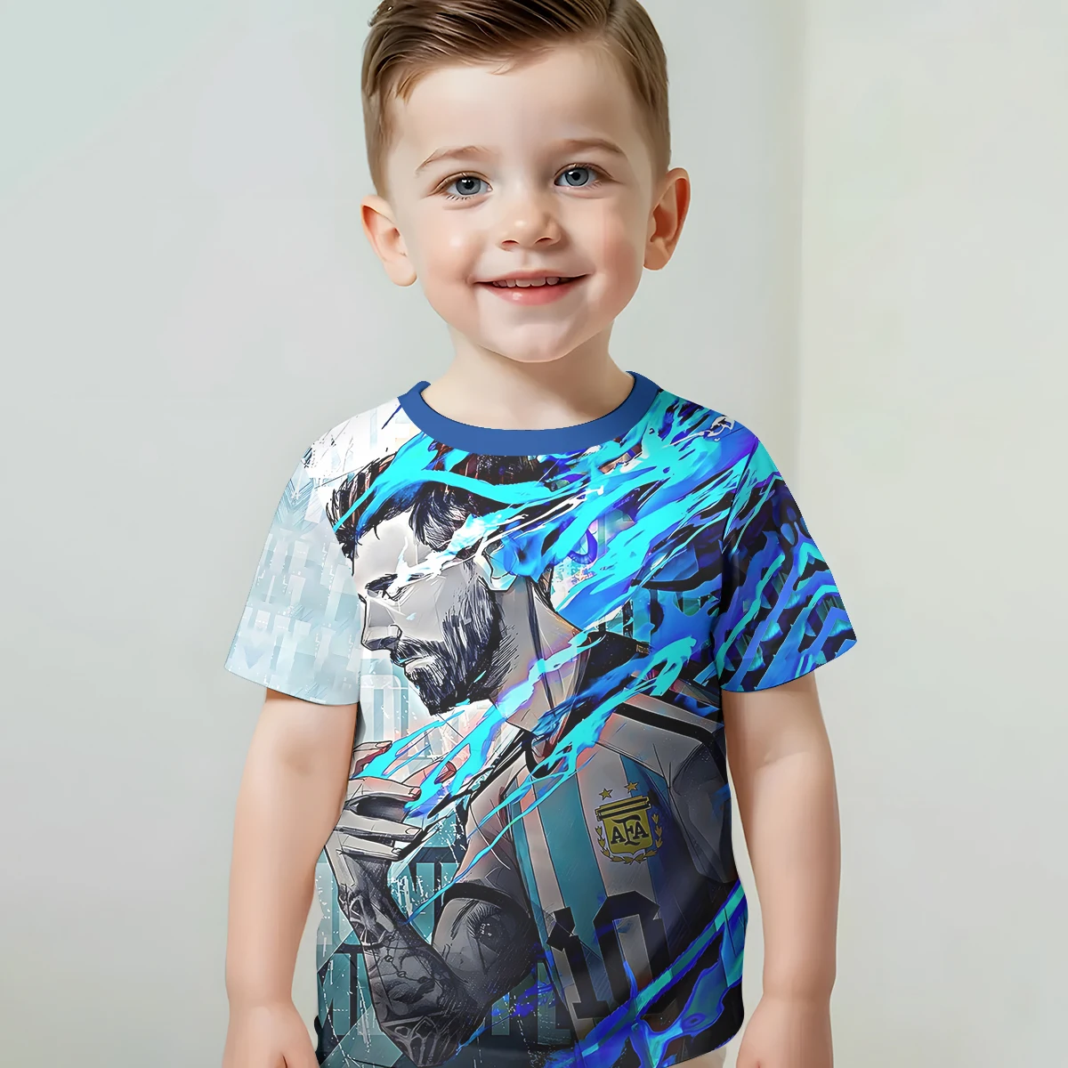 Print Baby Clothing 5 to 14 Years Male Outdoor Clothes for Football Star NO 10 M-MessiS Children Boy Girl Child T-Shirt Top