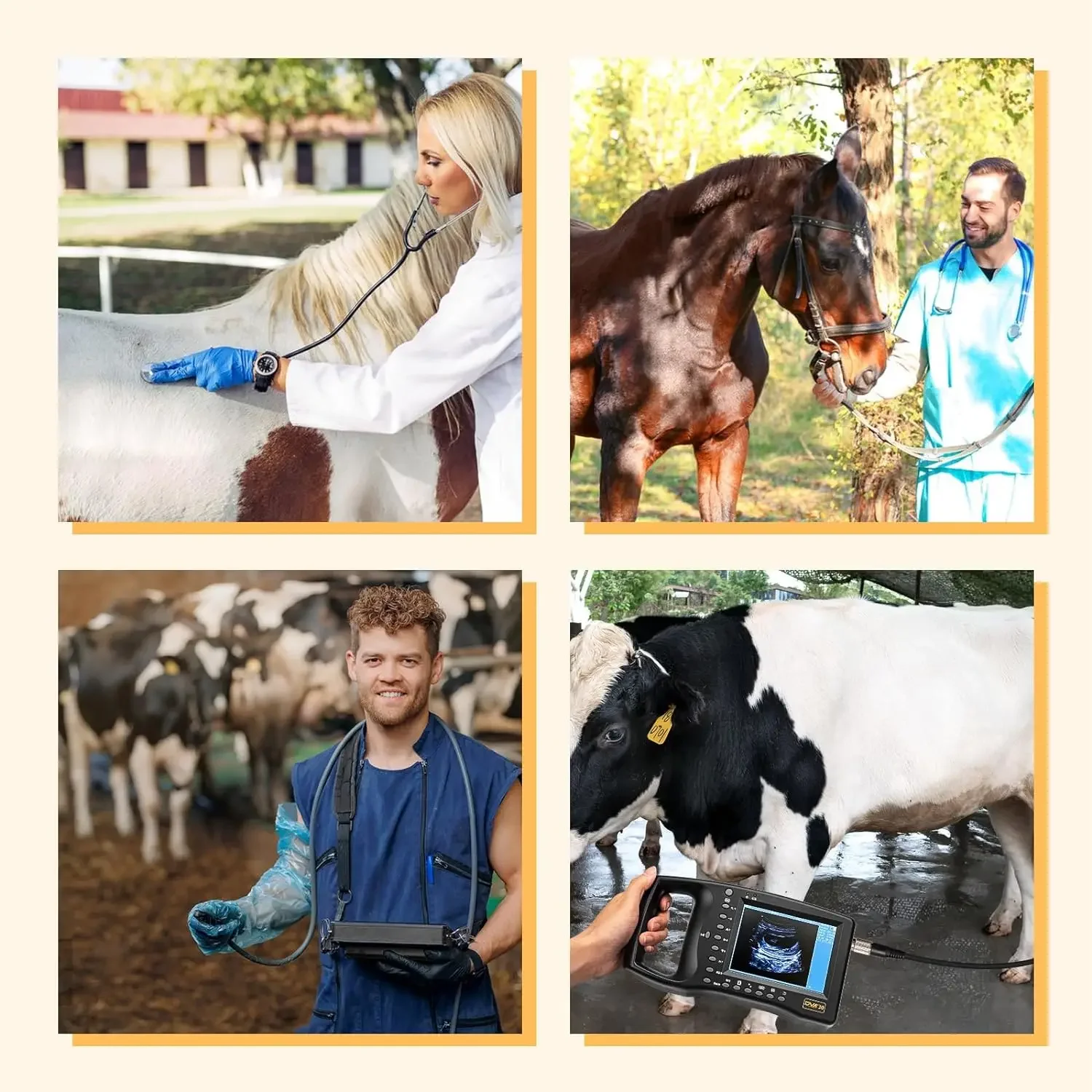 Handheld Ultrasound Machine for Pregnancy Horse & Cows and Other Large Animals - Portable Veterinary Ultrasound Machine