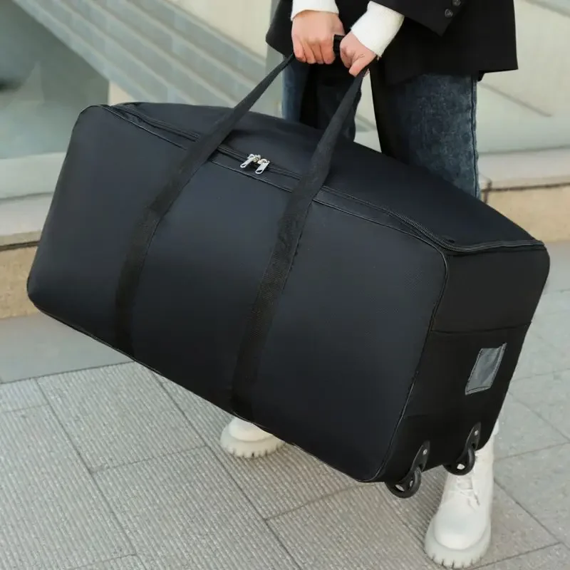 New Foldable Wheel Bags Luggages Storage Bag with Wheels Large Capacity Carry on Luggage Carrier Expandable Trolley Suitcase