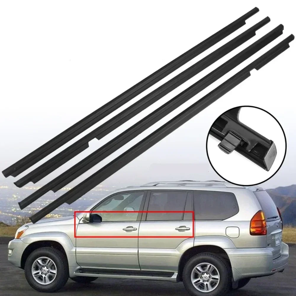 

4 Pcs Outside Chrome or Black Windows Rubber for Lexus GX470 2003-2009 Weatherstrip Seal for Land Cruiser Prado 120 75711-60061