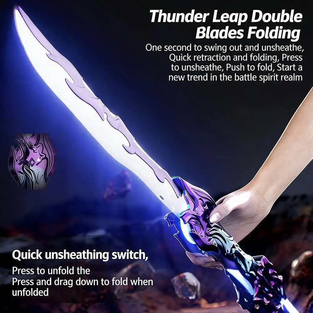 

Складной нож-игрушка, перезаряжаемый, светящийся, двусторонний, для косплея, интерактивный, для вечеринок, подарок, игрушечный меч, световой, Y5X3