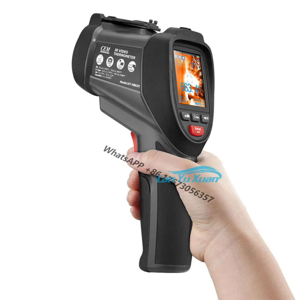 CEM DT-9862S Infrared Thermometer Gun -50 To 2200 Celsius Video Thermometers With Color LCD Display    