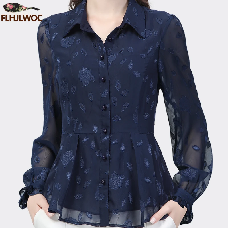 Retro Vintage Black Lace Tops Blouses Slim Fashion French Design Cute Girls Elegant Office Lady Solid Button Tops Basic Shirts