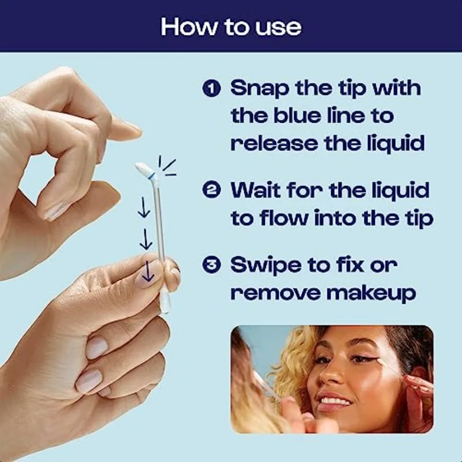 Cotton Swabs for Makeup Tip Off LiquidFilled Makeup Removing Swabs 24 Count 3 Pack Easye Space Saving Makeup Remover  Cotton Ti