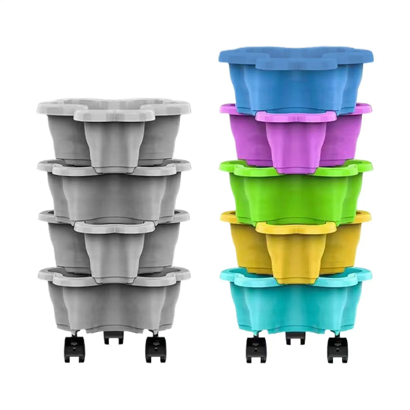 Stackable Planter Weatherproof Multi-Tier Stackable Drainage Indoor Outdoor Vegetable Pots for Garden Yard Farm Patio Balcony