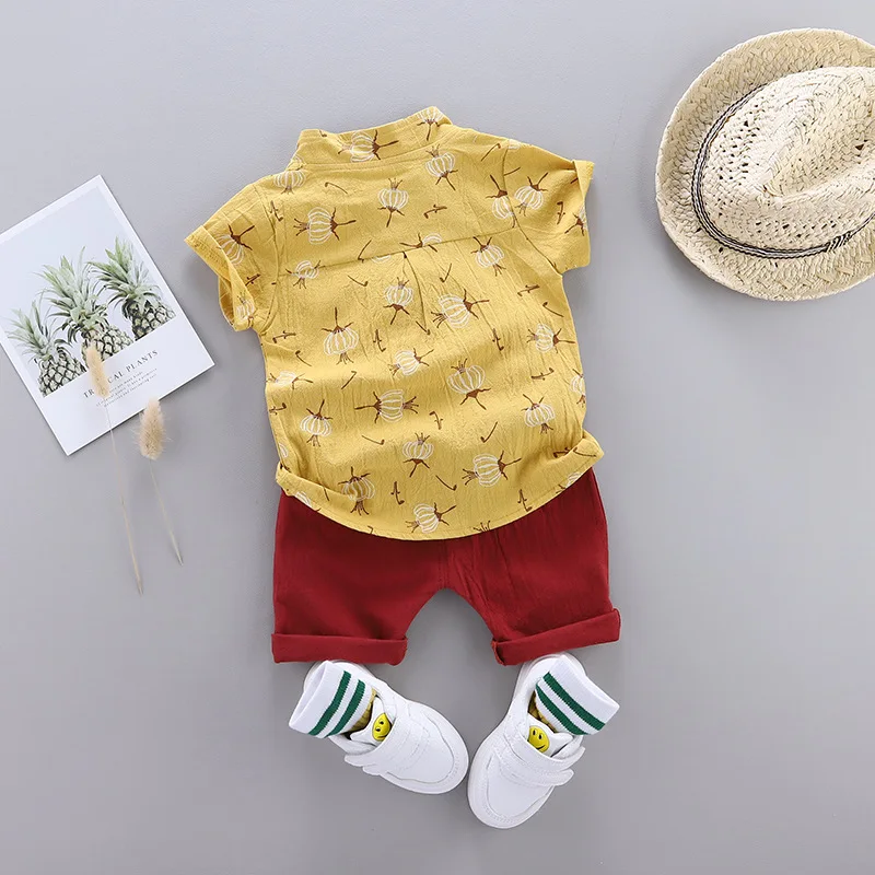 Summer Cotton Baby Boys Clothes suits Fashion Children\'s girls Shirt with Shorts 2-Piece Sets